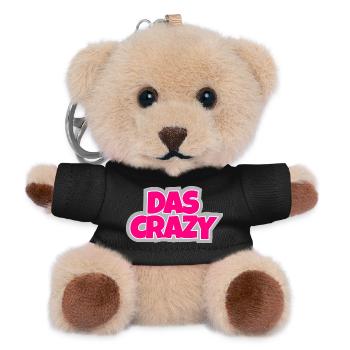 The Crazy - crazy, eye-catching and simply funny - Teddy Keyring - black - Front