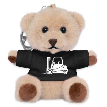 Forklift Silhouette: Transport & Forklift Driver - Teddy Keyring - black - Front