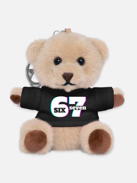 Six Seven 6 7 Meme Fun Design 67 - Teddy Schlüsselanhänger - Schwarz