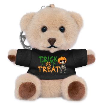 Halloween Trick or Treat Skelett Kürbis Grusel  - Teddy Schlüsselanhänger - Schwarz - Vorne
