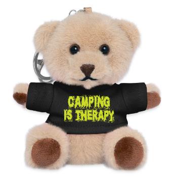 Camping ist Therapie - Teddy Schlüsselanhänger - Schwarz - Vorne