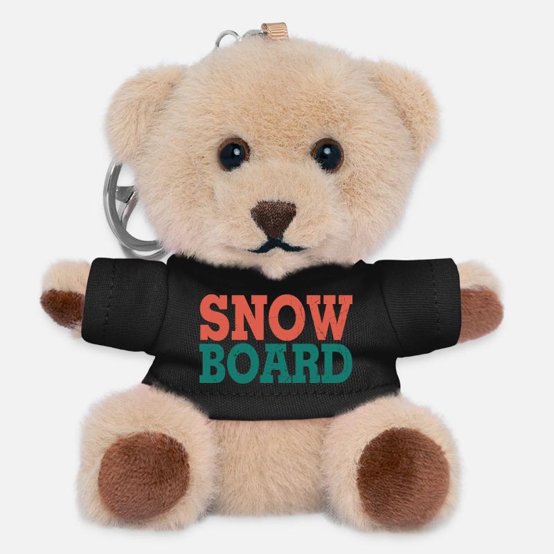 Snowboard - Teddy Keyring - black