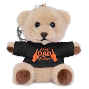 Worst Dad Ever Lustig Sarkastisch Vatertag Papa - Teddy Schlüsselanhänger - Schwarz - Vorne
