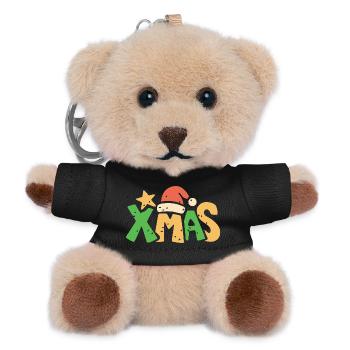 XMAS lettering in Christmas cartoon style - Teddy Keyring - black - Front