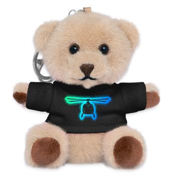 Helicopter Pilot Kids Men Boys Helicopter - Teddy Keyring - black - Front