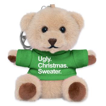 Pull de Noël moche - Porte-clés ourson - vert - Devant