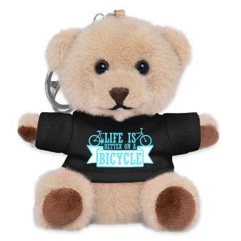 Life is better on a bicycle Cycling Saying Sport - Teddy Keyring - black - Front