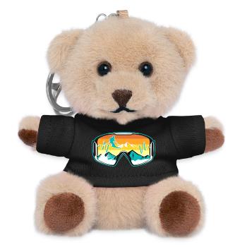 Skifahrer Brille - Teddy Schlüsselanhänger - Schwarz - Vorne