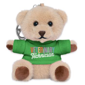 Tiermedizinischer Techniker Regenbogen-Logo - Teddy Schlüsselanhänger - Grün - Vorne