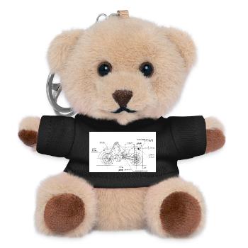 Motorcycle Blueprint: Custom Chopper - Teddy Keyring - black - Front