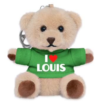 J’adore Louis Red Heart Déclaration rétro - Porte-clés ourson - vert - Devant