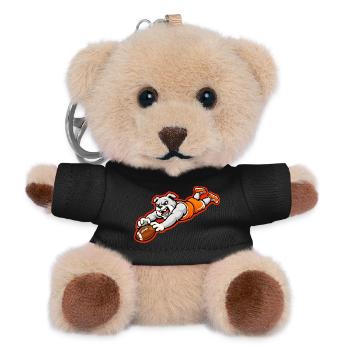 Bulldog Football Dive Catch Mascot - Teddy Keyring - black - Front