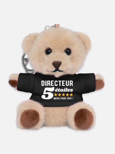 Cadeau Directeur 5 Étoiles - Merci pour tout - Porte-clés ourson - noir