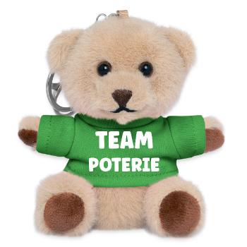 Pottery - Teddy Keyring - green - Front