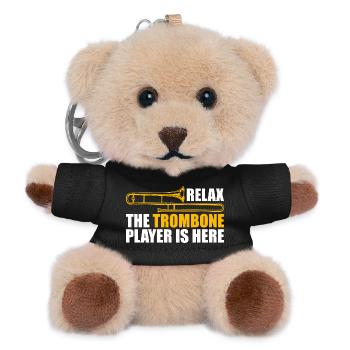 Relax Trombone Trombone Player Trombonist - Teddy Keyring - black - Front