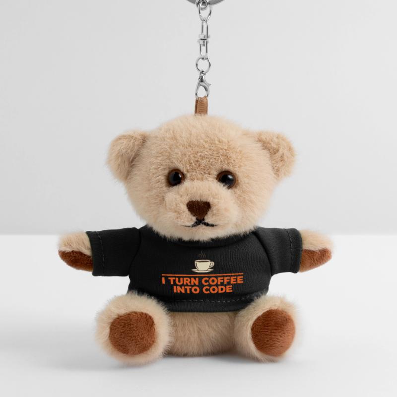 I Turn Coffee Into Code – Programmer Retro Teddy Keyring