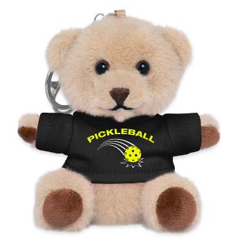 Joueur drôle de pickleball - Porte-clés ourson - noir - Devant