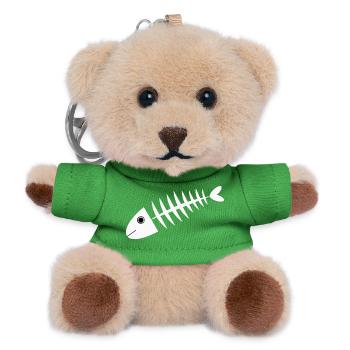 Fish White Herringbone Gift Angler - Teddy Keyring - green - Front