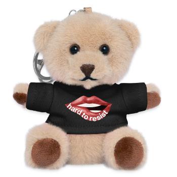 Hard to Resist – Rote Lippen Illustration - Teddy Schlüsselanhänger - Schwarz - Vorne