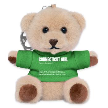 Connecticut Girl: Smart & Worthy - Teddy Keyring - green - Front