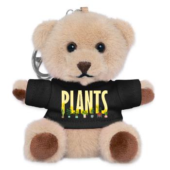 Pflanzenliebhaber Liebe Pflanzen Sukkulente Blumen - Teddy Schlüsselanhänger - Schwarz - Vorne