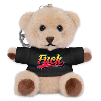 F-Wort-Retro-Logo - Teddy Schlüsselanhänger - Schwarz - Vorne
