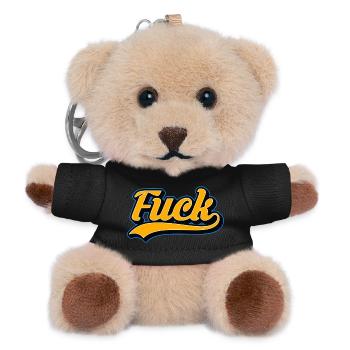 F-Wort-Retro-Skript - Teddy Schlüsselanhänger - Schwarz - Vorne