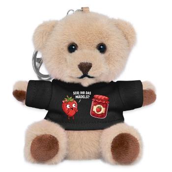 Seid ihr das Mädels Erdbeere Marmelade Lustig - Teddy Schlüsselanhänger - Schwarz - Vorne