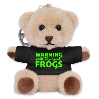 Warning Will Talk About Frogs Frosch Lustig Tier - Teddy Schlüsselanhänger - Schwarz - Vorne