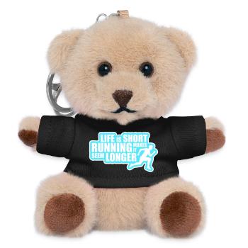 Life Is Short Running Makes It Seem Longer Funny - Teddy Keyring - black - Front