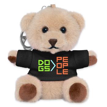 Dogs Over People Dog Funny Antisocial Saying - Teddy Keyring - black - Front