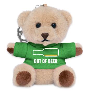 Out Of Beer (Bier / Bierchen / Biertrinker NEG 2C) - Teddy Schlüsselanhänger - Grün - Vorne