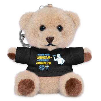 Nicht langsam – gründlich zielen - Teddy Schlüsselanhänger - Schwarz - Vorne