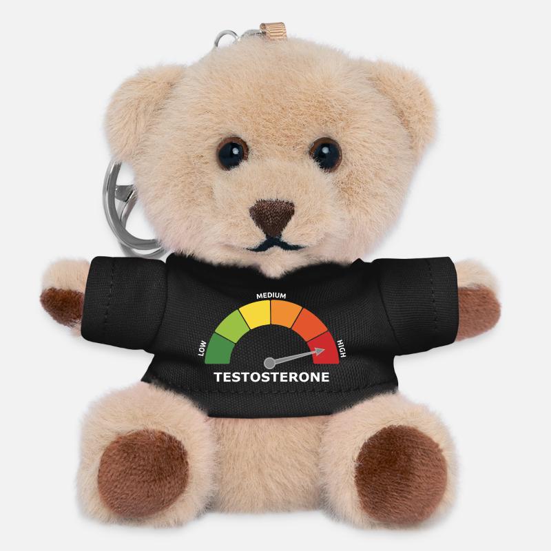 Testosterone Weight Training Gym Pumper Low Cortisol JGA - Teddy Keyring - black