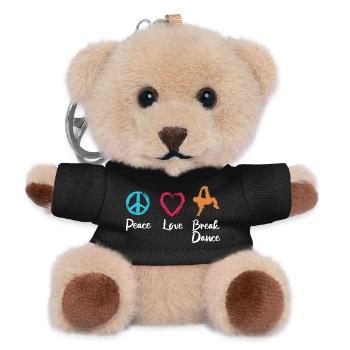 Peace Love Breakdance - Teddy Keyring - black - Front