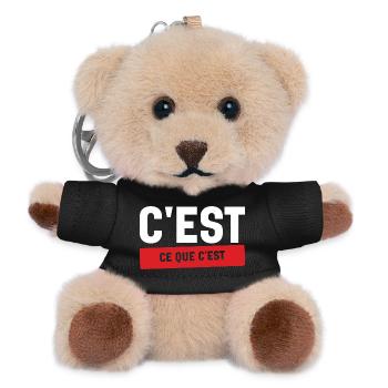C'est Ce Que C'est Stoïque Humour Français - Porte-clés ourson - noir - Devant