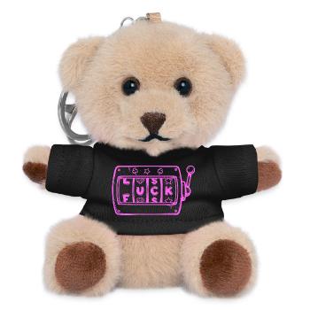 Lucky Bandit, Fun Spielautomaten Shirt, Tasse - Teddy Schlüsselanhänger - Schwarz - Vorne
