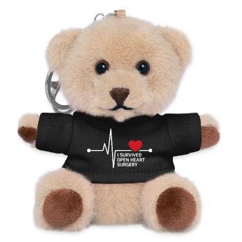 I Survived Open Heart Surgery - Teddy Keyring - black - Front