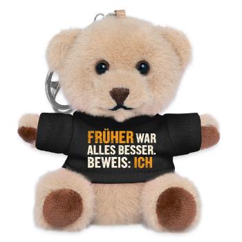 Witziges Früher War Alles Besser Kollege Geschenk - Teddy Schlüsselanhänger - Schwarz - Vorne