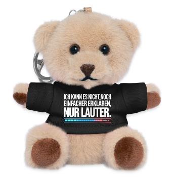 Nicht Einfacher Erklären Nur Lauter Lehrer Büro - Teddy Schlüsselanhänger - Schwarz - Vorne