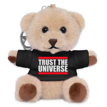Trust The Universe Spirituell Universum Zitat Logo - Teddy Schlüsselanhänger - Schwarz - Vorne
