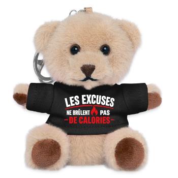 Excuses Ne Brûlent Pas Calories - Porte-clés ourson - noir - Devant