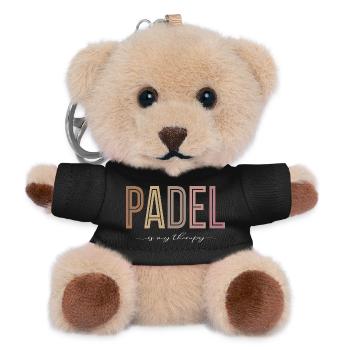 Padel Therapy T-Shirt for Padel Fans - Teddy Keyring - black - Front