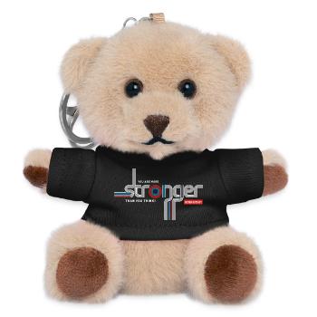 Stronger than you think – Retro Typo - Teddy Keyring - black - Front
