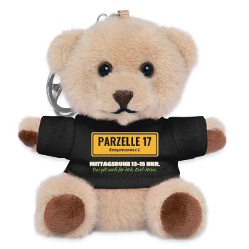 Kleingarten Parzelle Mittagsruhe Schrebergarten  - Teddy Schlüsselanhänger - Schwarz - Vorne