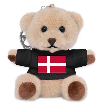 Denmark Flag Classic Frame - Teddy Schlüsselanhänger - Schwarz - Vorne