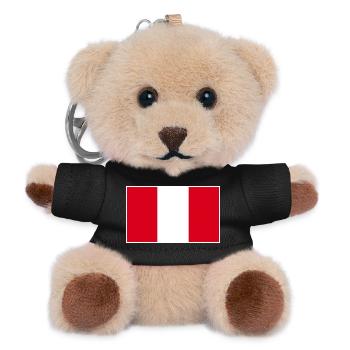 Peru Flag - Teddy Schlüsselanhänger - Schwarz - Vorne