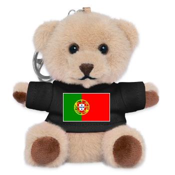 Portugal Flagge | Geschenk für Portugiesen - Teddy Schlüsselanhänger - Schwarz - Vorne