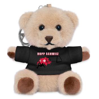 Hopp Schwiiz - Teddy Schlüsselanhänger - Schwarz - Vorne