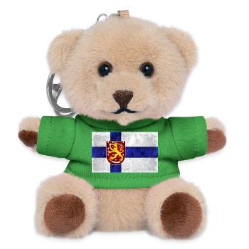 Drapeau de la Finlande Lion - Porte-clés ourson - vert - Devant